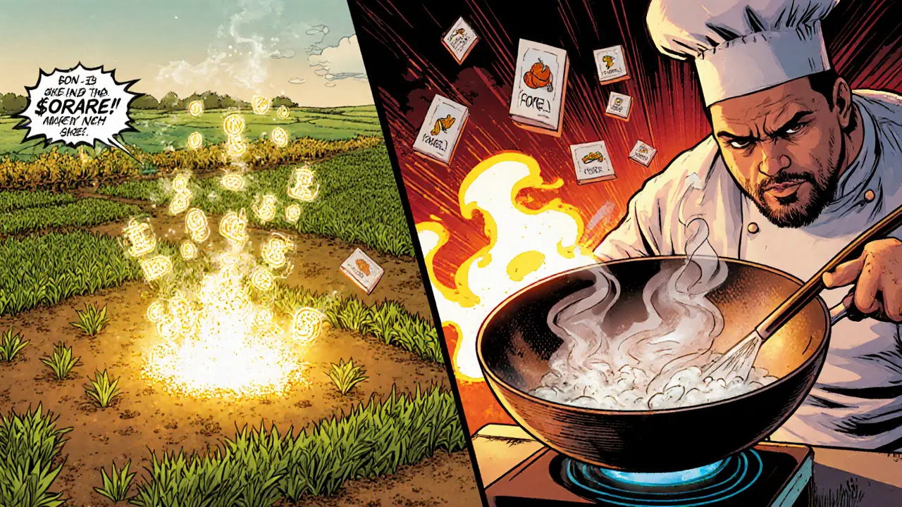 Player stakes tokens at a virtual farm while competing in a fiery Food Truck Wars duel.