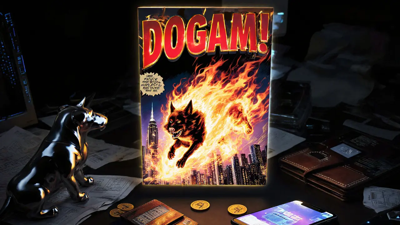 DOGAMÍ comic book cover with gaming gear and tokens scattered on a desk.