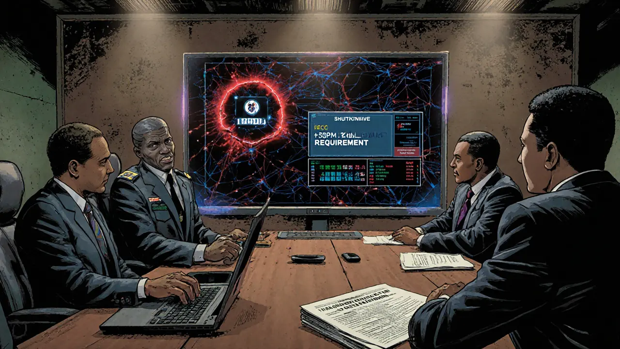 Nigerian regulators in a war room monitoring crypto transactions and shutting down fraud apps.