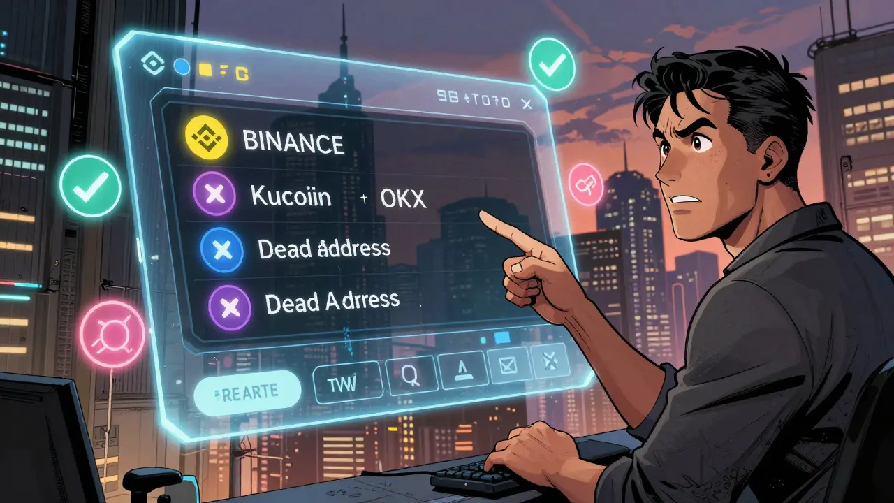 Blockchain explorer showing live token burns from major exchanges with traders observing.