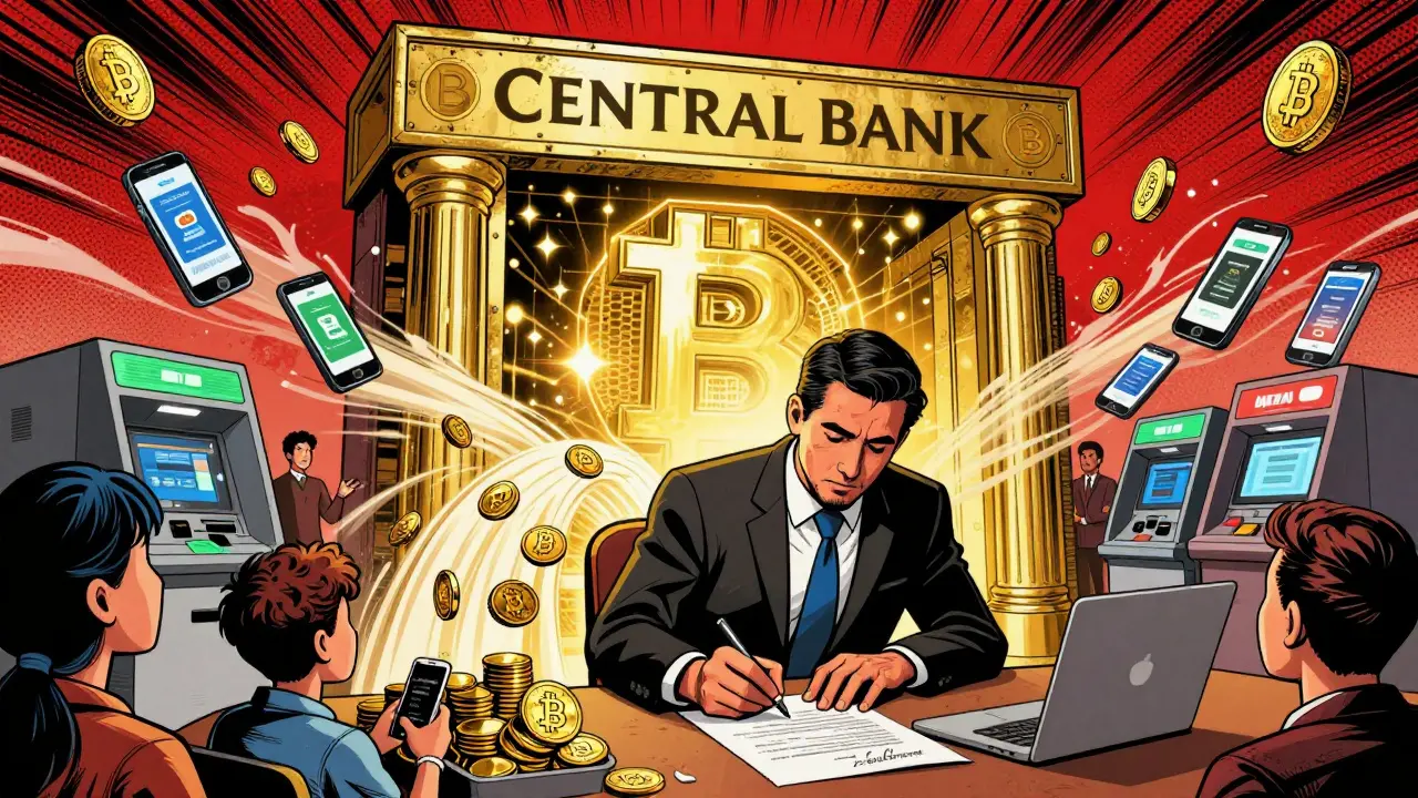 Central Bank official signs crypto legalization, releasing digital coins into nationwide infrastructure.