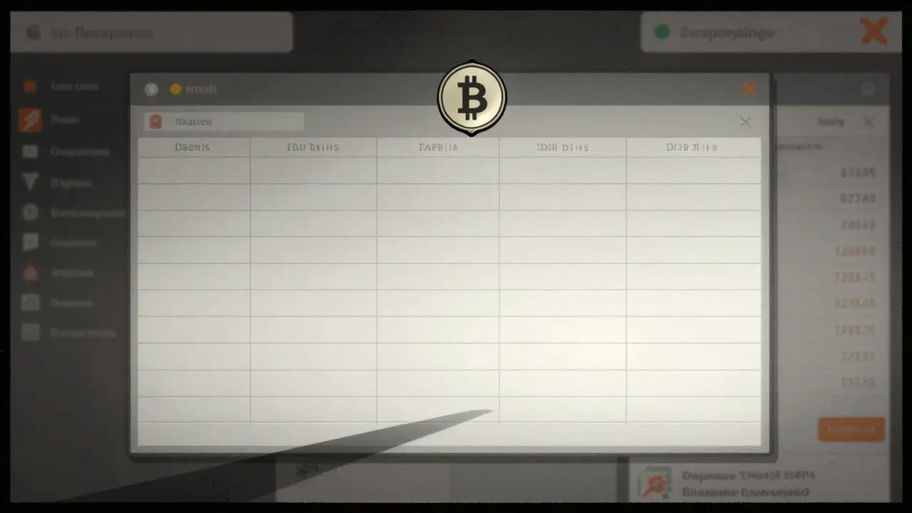 Empty cryptocurrency exchange with zero trading volume