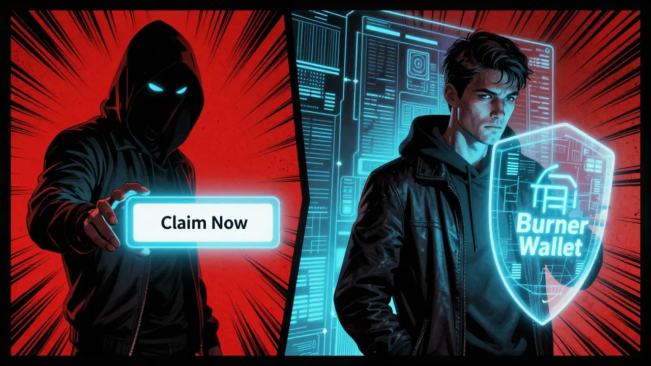 User protecting their assets with a digital shield against a malicious phishing attempt.