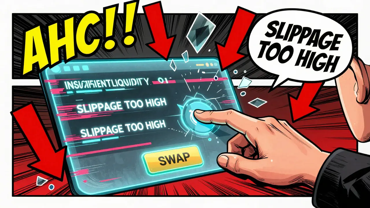Graphic novel art of a glitchy trading screen showing liquidity errors and financial stress.