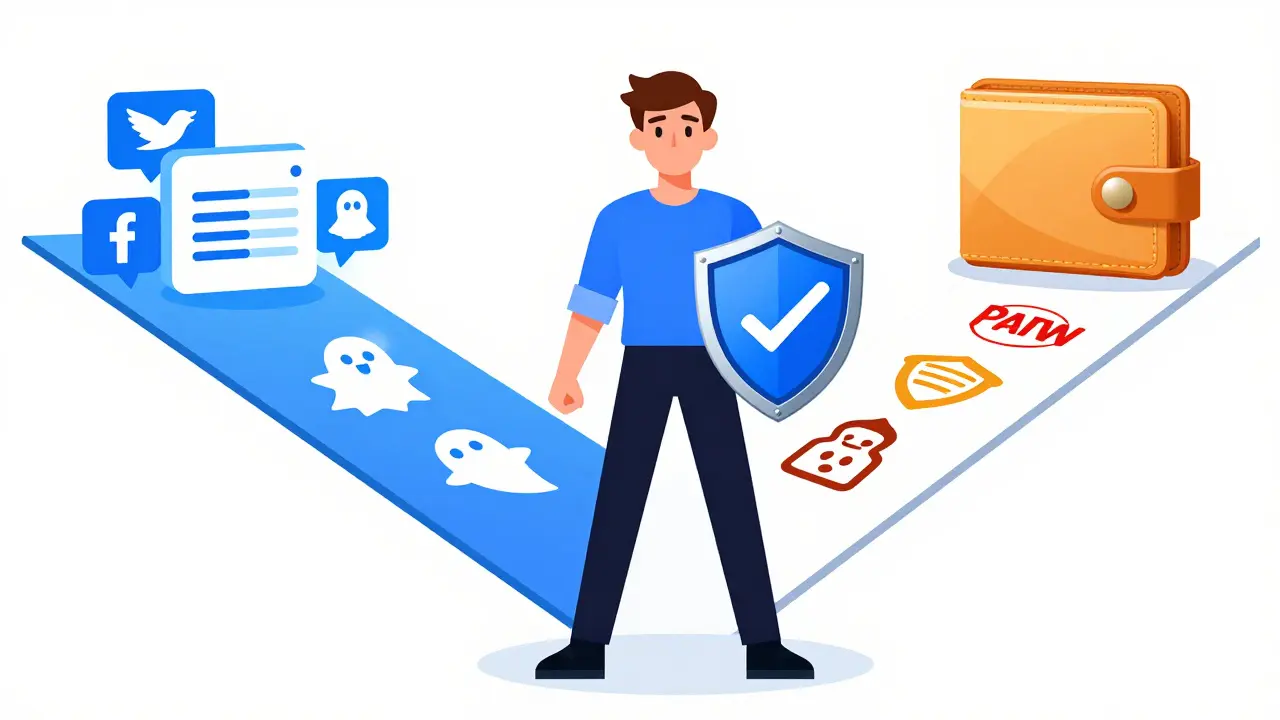 Comic hero choosing safe paths for crypto airdrop participation and staking
