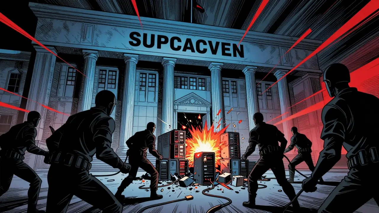 Government agents raid illegal crypto mining farm in comic style