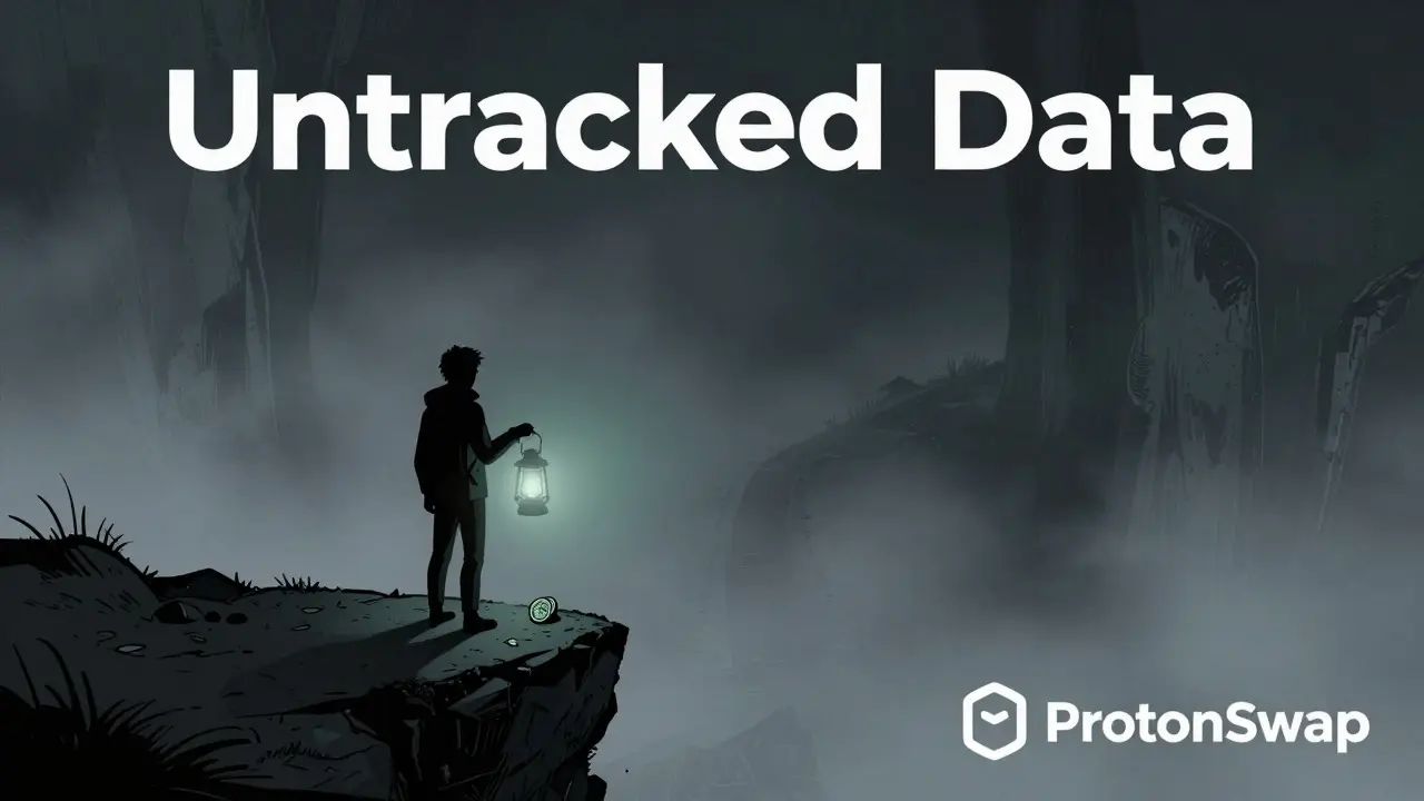 Figure standing in foggy abyss representing untracked market data
