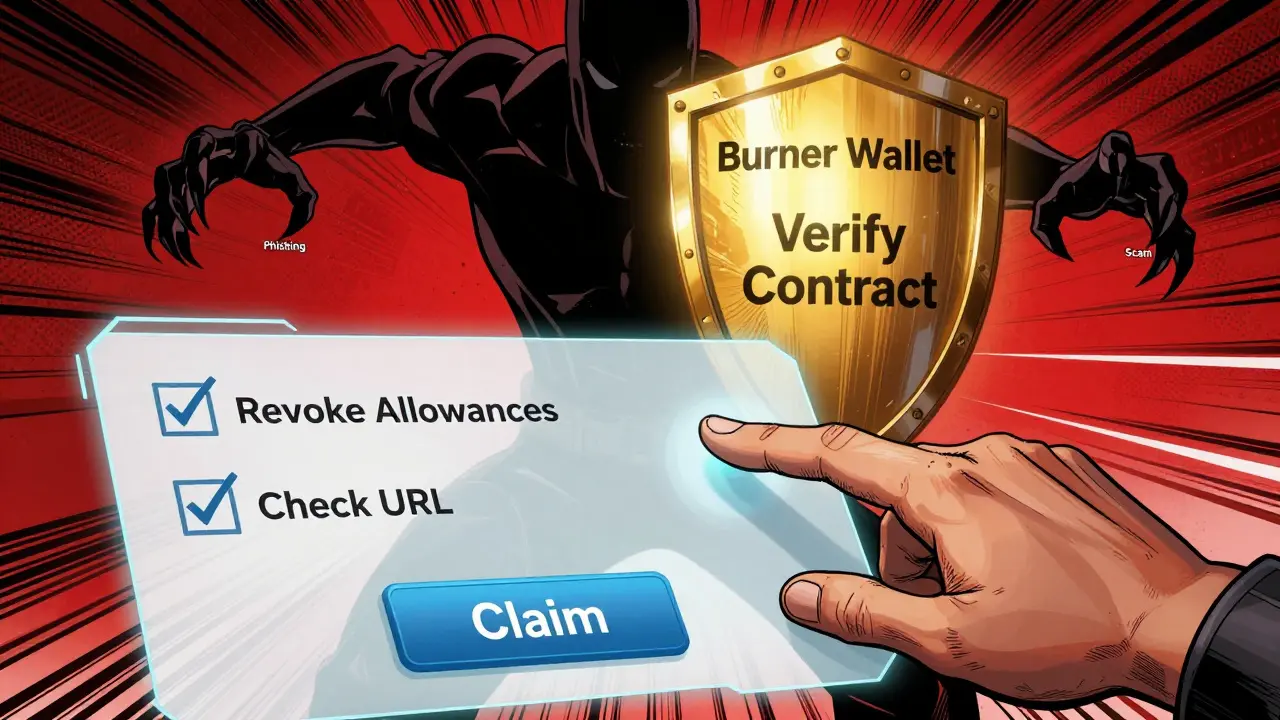 Hand claiming tokens protected by a security shield