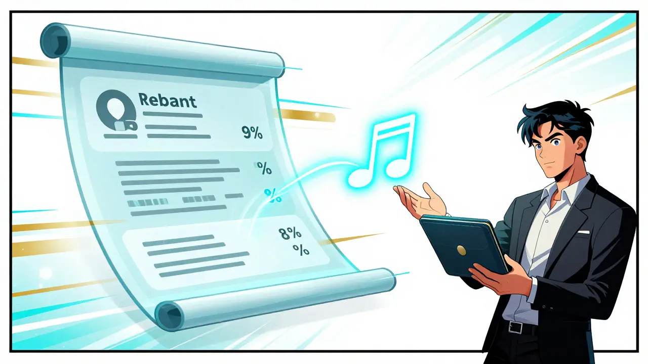 Smart contract instantly paying an artist via blockchain technology