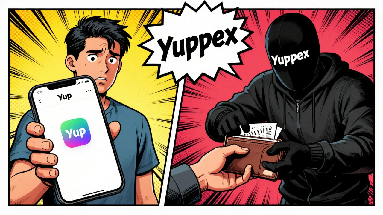 Thief impersonating Yup steals wallet from confused user