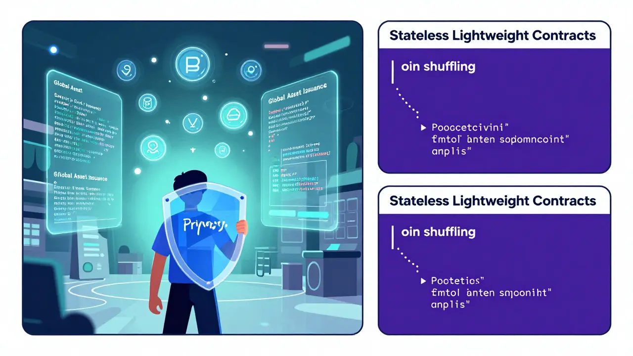 Illustration of Ignis privacy tools and asset issuance capabilities