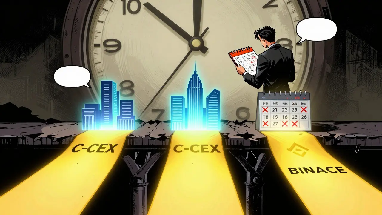 Investor choosing safe alternatives over risky platform