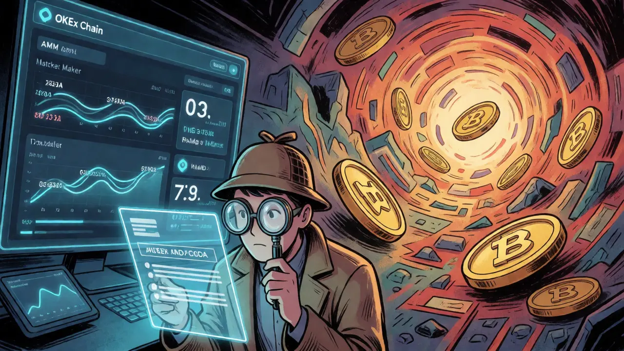 Detective analyzing the difference between PND and PANDA tokens in a split-screen comic scene.