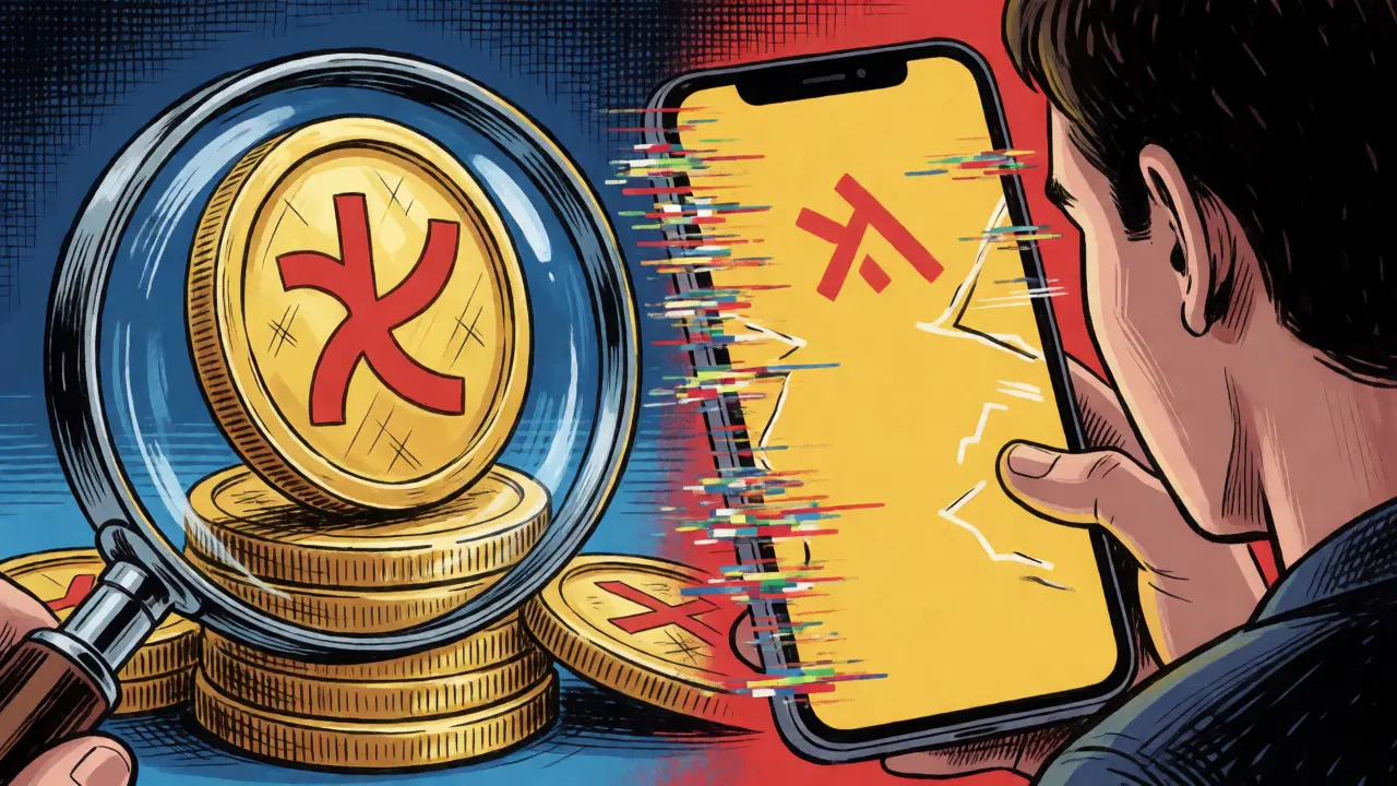 Visual metaphor comparing hidden crypto fees with a laggy mobile app.